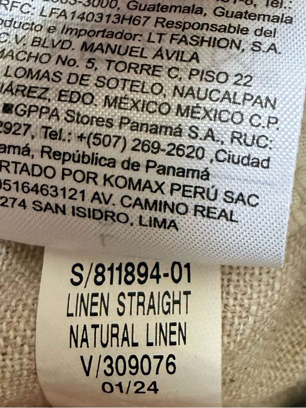 Old Navy Natural Linen Blend Elastic Waist Straight Leg Pants Size Large - Picture 8 of 8